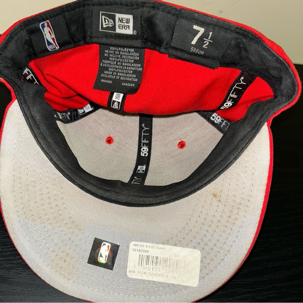 New Era Red and Black Flat-Brim Hat